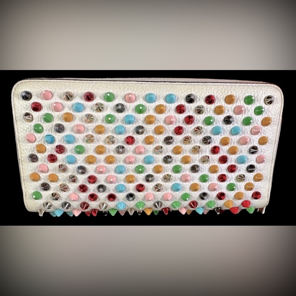Christian Louboutin multicolored Studded Leather Continental Wallet - Picture 2 of 12